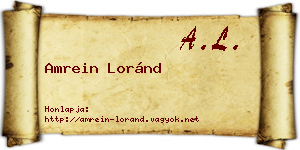 Amrein Loránd névjegykártya